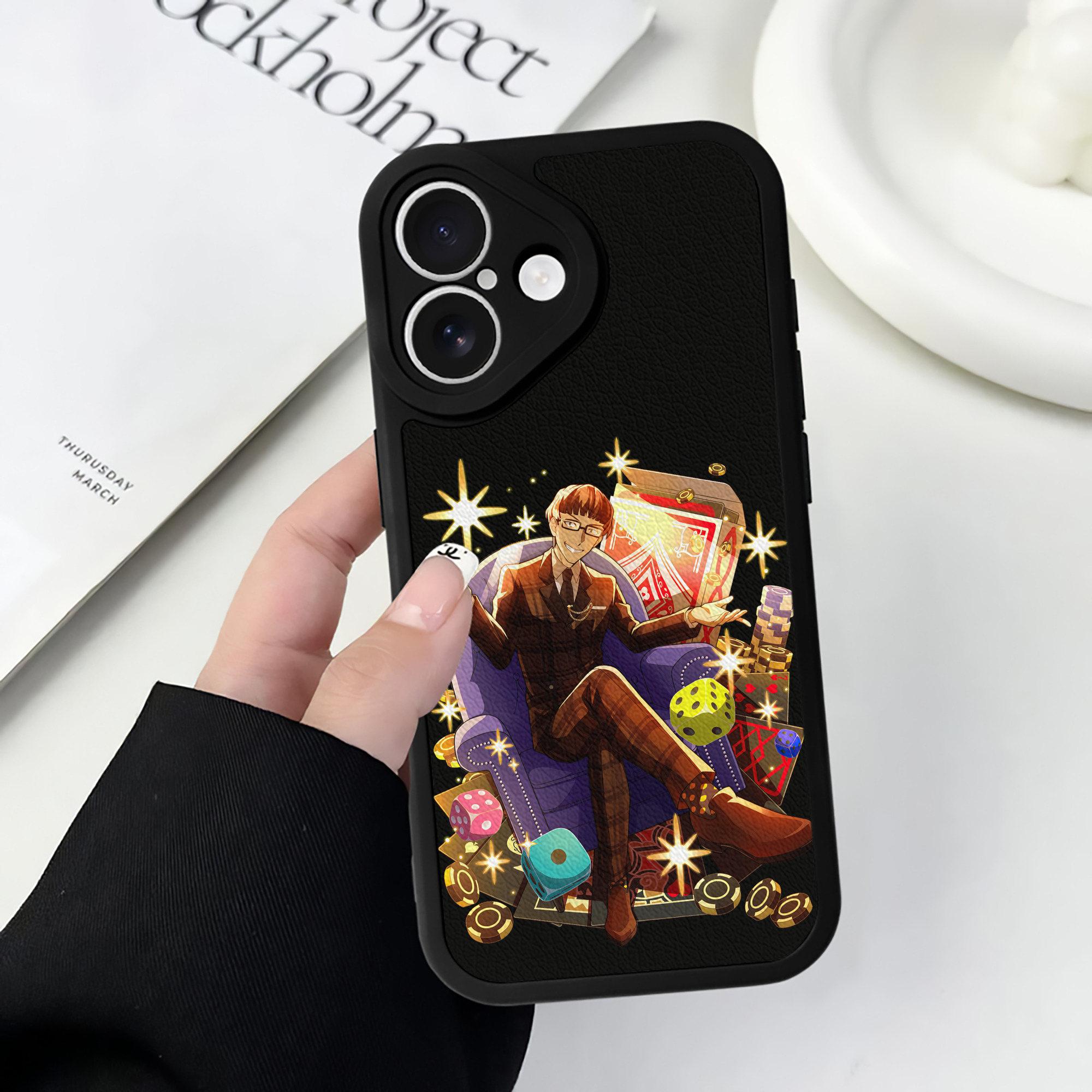 （画像用） 文豪ストレイドッグス Bungo Stray Dogs 【iPhone 16シリーズ対応】シリコンスマホケース（レザー調） 材質：シリコン